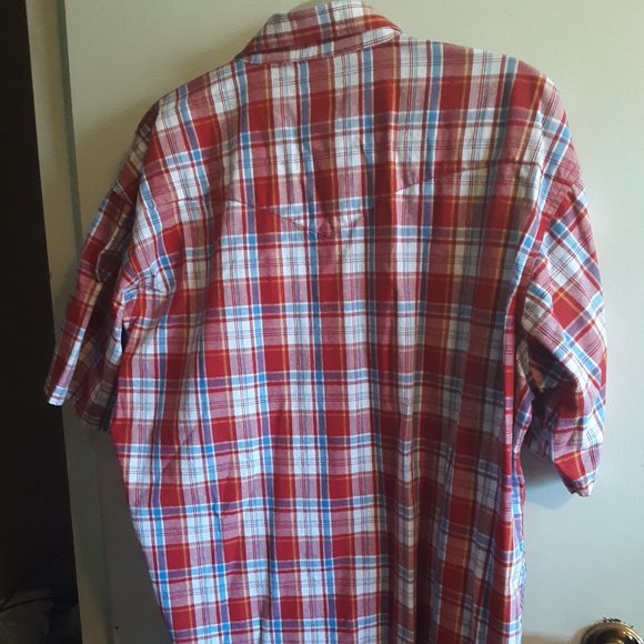 Wrangler XL Western Ranch Rodeo Cowboy Pearl Snap Short Sleeve Shirt - Picture 4 of 9